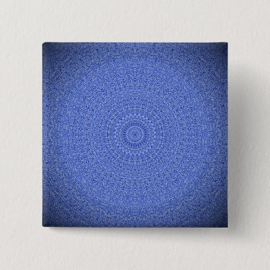 Blue Mandala Vierkante Button 5,1 Cm (Voorkant)