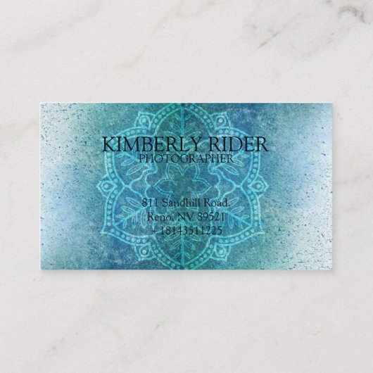 Blue Mandala Visitekaartje (Achterkant)