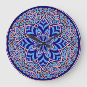 Blue Mandala Wall klok