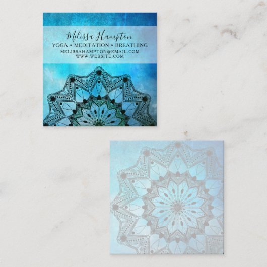 Blue Mandala Waterverf Visitekaartje (Voorkant / Achterkant)