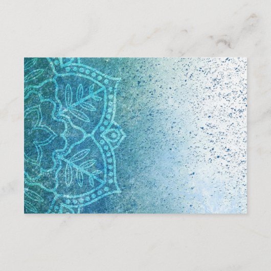 Blue Mandala Wedding Details Card Informatiekaartje (Achterkant)