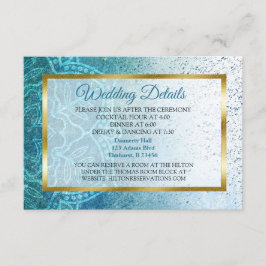 Blue Mandala Wedding Details Card Informatiekaartje