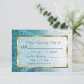 Blue Mandala Wedding RSVP-kaart RSVP Kaartje (Staand voorkant)