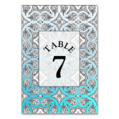 Blue Mandala Wedding Table Number Card Kaart (Achterkant)