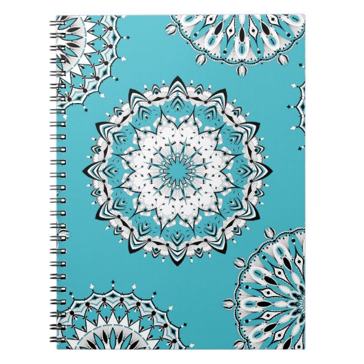 Blue Mandalas 3 Spiral Notitieboek (Voorkant)