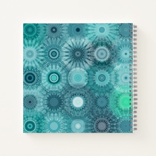 Blue Mandalas Abstract Ornate Pattern Notitieboek (Achterkant)