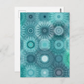 Blue Mandalas Abstract  patroon Briefkaart (Voorkant / Achterkant)