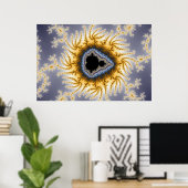 Blue Mandel - Fractal Poster (Thuiskantoor)