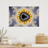 Blue Mandel - Fractal Poster (Keuken)