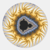 Blue Mandel - Fractal Ronde Sticker (Voorkant)