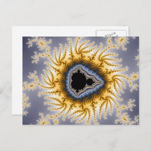 Blue Mandelbrot - Fractal Briefkaart (Voorkant / Achterkant)