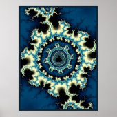 Blue Mandelbrot Fractal Poster (Voorkant)