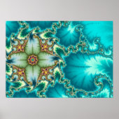 Blue Mandelbrot Fractal Poster (Voorkant)