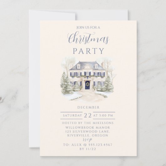 Blue Manor Christmas Kaart (Voorkant)