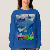 Blue Manta's Ocean Adventure Kleurrijke koralen du Trui (Voorkant)