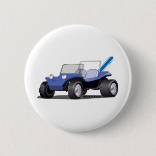 Blue Manx Side Ronde Button 5,7 Cm