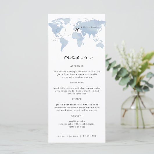 Blue Map Destination Dinner Menu | Carmen (Staand voorkant)