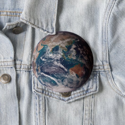 Blue Marble Aarde (Oostelijk halfrond) Ronde Button 4,0 Cm (In situ)