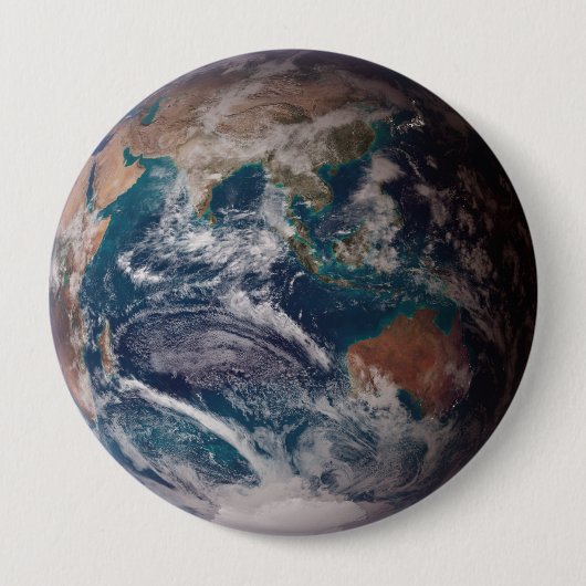 Blue Marble Aarde (Oostelijk halfrond) Ronde Button 4,0 Cm (Voorkant)
