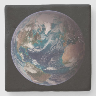 Blue Marble Aarde (Westelijk Halfrond) Stenen Onderzetter