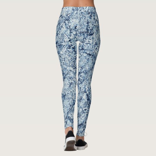 Blue Marble Abstract Leggings (Achterkant)