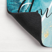 Blue Marble Abstract Monogram Muismat (Hoek)