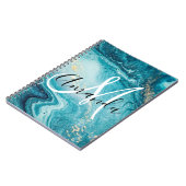 Blue Marble Abstract Monogram Notitieboek (Linkerzijde)