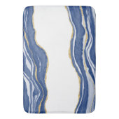 Blue Marble Agate Gold Glitter Badmat (Voorkant Verticaal)