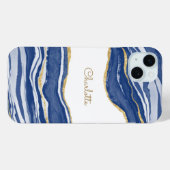 Blue Marble Agate Gold Glitter - op maat gemaakt Case-Mate iPhone Case (Achterkant (horizontaal))