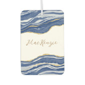 Blue Marble Agate Gold Glitter - op maat gemaakt Luchtverfrisser (Voorkant)