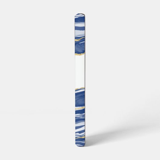 Blue Marble Agate Gold Glitter - op maat gemaakt Samsung Galaxy Hoesje (Linkerkant)