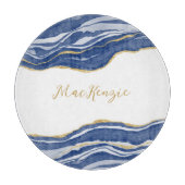 Blue Marble Agate Gold Glitter - op maat gemaakt Snijplank (Voorkant)