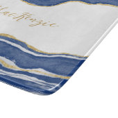 Blue Marble Agate Gold Glitter - op maat gemaakt Snijplank (Hoek)