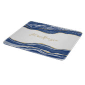 Blue Marble Agate Gold Glitter - op maat gemaakt Snijplank (Hoek)