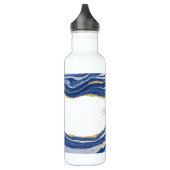 Blue Marble Agate Gold Glitter - op maat gemaakt Waterfles (Links)