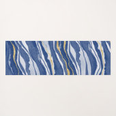 Blue Marble Agate Gold Glitter - op maat gemaakt Yogamat (Achterkant (horizontaal))