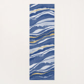 Blue Marble Agate Gold Glitter - op maat gemaakt Yogamat (Achterkant)