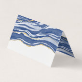 Blue Marble Agate Gold Glitter Visitekaartje (Achterkant)