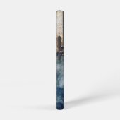 blue marble chic gold glitter monogram samsung galaxy hoesje (Rechterkant)