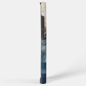 blue marble chic gold glitter monogram samsung galaxy hoesje (Rechterkant)