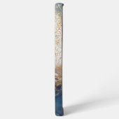 blue marble chic gold glitter monogram samsung galaxy hoesje (Linkerkant)