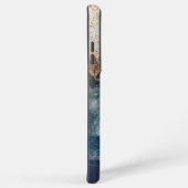 blue marble chic gold glitter monogram samsung galaxy hoesje (Rechterkant)