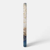blue marble chic gold glitter monogram samsung galaxy hoesje (Linkerkant)