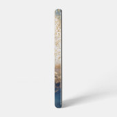 blue marble chic gold glitter monogram samsung galaxy hoesje (Linkerkant)
