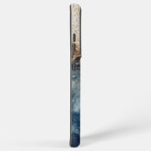 blue marble chic gold glitter monogram samsung galaxy hoesje (Rechterkant)