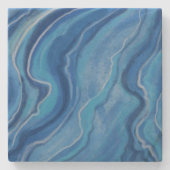 Blue Marble Coaster  Stenen Onderzetter (Voorkant)