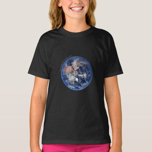 Blue Marble Earth, 2014 Satelliet Photography Girl T-shirt (Voorkant)