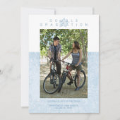 Blue Marble Effect Romantische foto tweeling Afstu Kaart (Voorkant)