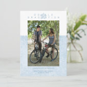 Blue Marble Effect Romantische foto tweeling Afstu Kaart (Staand voorkant)