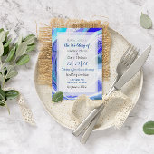 Blue Marble Fluid Art Wedding Kaart